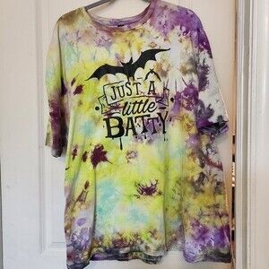 NWOT Just Batty Ice Tye Dyed Short Sleeve Hanes Graphic T-Shirt Size 3XL